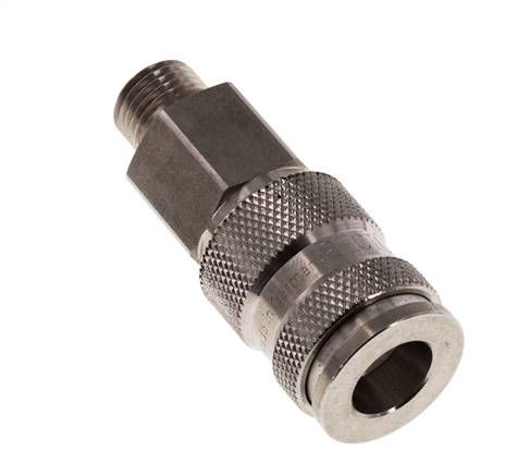 RVS 316L DN 7.8 Luchtkoppeling Snelkoppeling G 1/4 inch Buitendraad Double Shut-Off