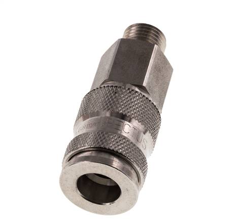 RVS 316L DN 7.8 Luchtkoppeling Snelkoppeling G 1/4 inch Buitendraad Double Shut-Off