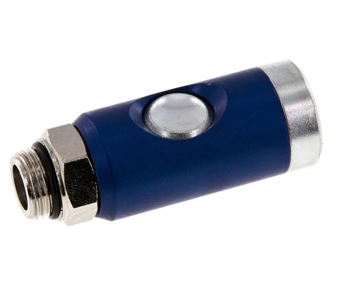 Gehard staal DN 7.4 Safety Luchtkoppeling Snelkoppeling met Drukknop G 3/8 inch Buitendraad