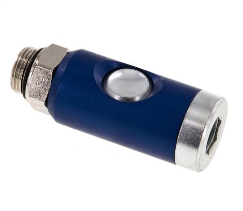 Gehard staal DN 7.4 Safety Luchtkoppeling Snelkoppeling met Drukknop G 3/8 inch Buitendraad