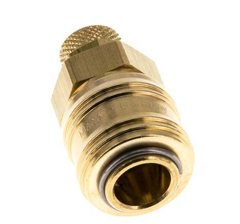Messing DN 7.2 (Euro) Luchtkoppeling Snelkoppeling 6x8 mm Push-On Double Shut-Off