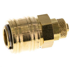 Messing DN 7.2 (Euro) Luchtkoppeling Snelkoppeling 6x8 mm Push-On Double Shut-Off