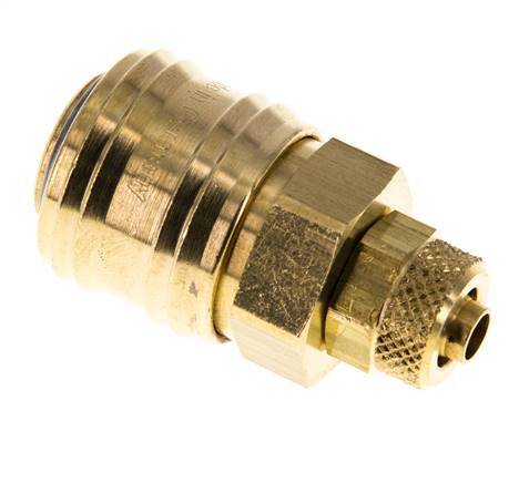 Messing DN 7.2 (Euro) Luchtkoppeling Snelkoppeling 6x8 mm Push-On Double Shut-Off