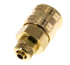 Messing DN 7.2 (Euro) Luchtkoppeling Snelkoppeling 6x8 mm Push-On Double Shut-Off