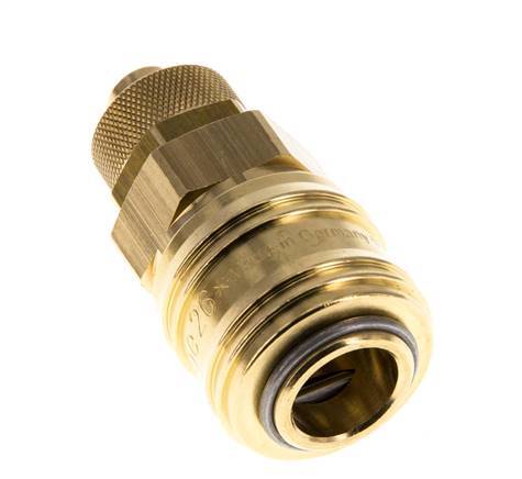 Messing DN 7.2 (Euro) Luchtkoppeling Snelkoppeling 8x10 mm Push-On Double Shut-Off