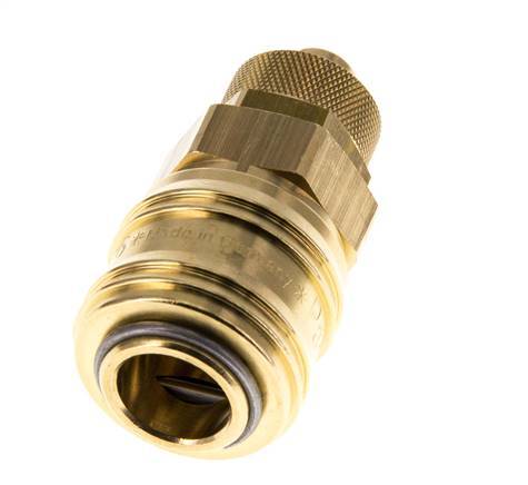 Messing DN 7.2 (Euro) Luchtkoppeling Snelkoppeling 8x10 mm Push-On Double Shut-Off