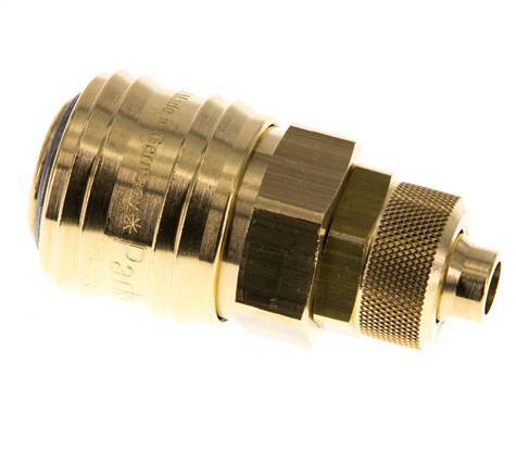 Messing DN 7.2 (Euro) Luchtkoppeling Snelkoppeling 8x10 mm Push-On Double Shut-Off
