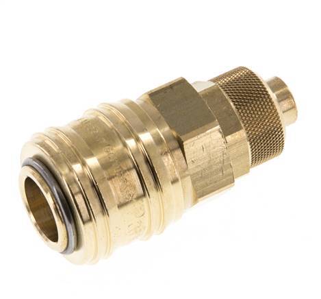 Messing DN 7.2 (Euro) Luchtkoppeling Snelkoppeling 9x12 mm Push-On Double Shut-Off