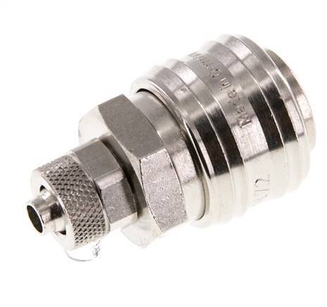 Nickel-plated Brass DN 7.2 (Euro) Air Coupling Socket 6x8 mm Union Nut