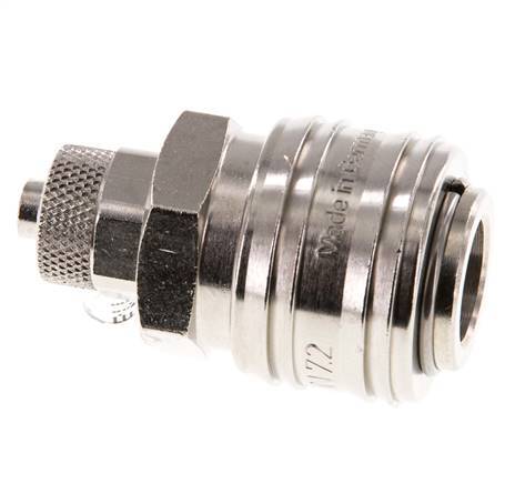 Nickel-plated Brass DN 7.2 (Euro) Air Coupling Socket 6x8 mm Union Nut