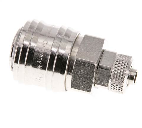 Vernikkeld Messing DN 7.2 (Euro) Luchtkoppeling Snelkoppeling 6x8 mm Push-On Double Shut-Off