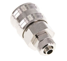 Vernikkeld Messing DN 7.2 (Euro) Luchtkoppeling Snelkoppeling 6x8 mm Push-On Double Shut-Off