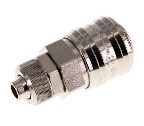 Vernikkeld Messing DN 7.2 (Euro) Luchtkoppeling Snelkoppeling 8x10 mm Push-On Double Shut-Off