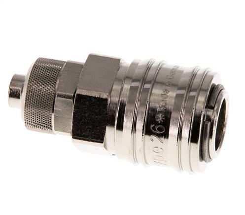 Vernikkeld Messing DN 7.2 (Euro) Luchtkoppeling Snelkoppeling 8x10 mm Push-On Double Shut-Off