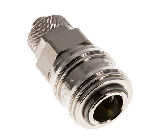 Vernikkeld Messing DN 7.2 (Euro) Luchtkoppeling Snelkoppeling 8x10 mm Push-On Double Shut-Off
