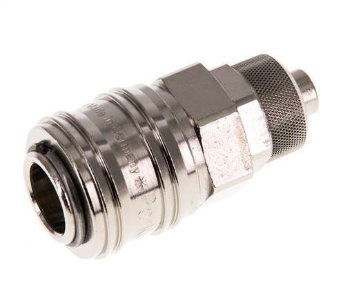 Vernikkeld Messing DN 7.2 (Euro) Luchtkoppeling Snelkoppeling 8x10 mm Push-On Double Shut-Off