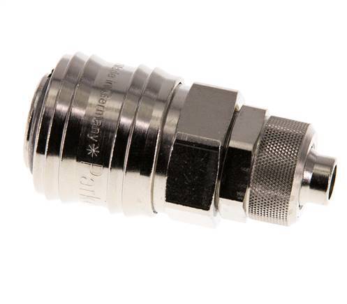Vernikkeld Messing DN 7.2 (Euro) Luchtkoppeling Snelkoppeling 8x10 mm Push-On Double Shut-Off
