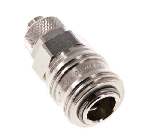 Vernikkeld Messing DN 7.2 (Euro) Luchtkoppeling Snelkoppeling 9x12 mm Push-On Double Shut-Off