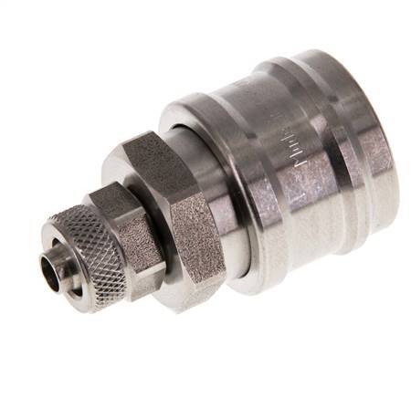 RVS DN 7.2 (Euro) Luchtkoppeling Snelkoppeling 6x8 mm Push-On Double Shut-Off