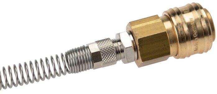 Messing DN 7.2 (Euro) Luchtkoppeling Snelkoppeling 4x6 mm Push-On Buigbescherming Draaibaar