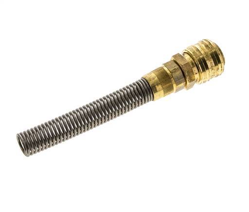 Brass DN 7.2 (Euro) Air Coupling Socket 9x12 mm Union Nut Bend-Protect