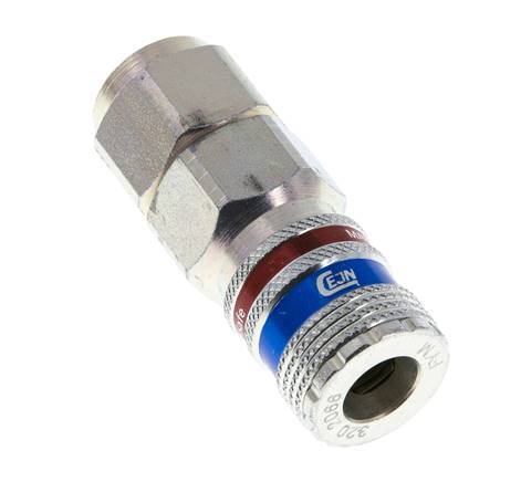Steel/brass DN 7.6 (7.2 Euro) Safety Air Coupling Socket 11x16 mm (streamline) Union Nut