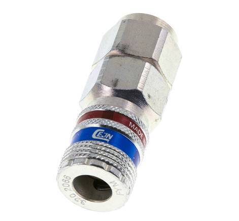 Steel/brass DN 7.6 (7.2 Euro) Safety Air Coupling Socket 11x16 mm (streamline) Union Nut
