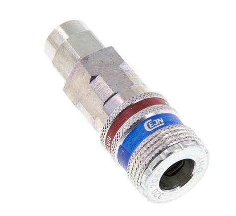 Steel/brass DN 7.6 (7.2 Euro) Safety Air Coupling Socket 6.5x10 mm (streamline) Union Nut