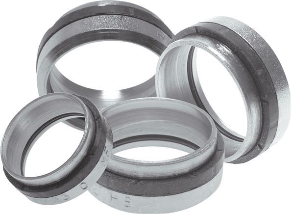 16S Zinc plated Steel Cutting ring with seal [2 Pieces]