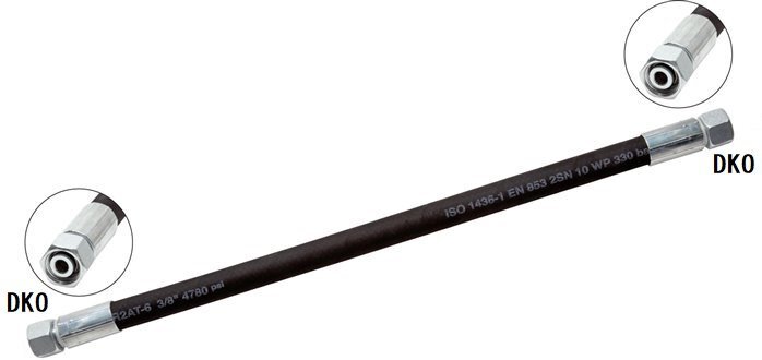 2SN Hydrauliekslang M36×2,0 DKO/DKO Fitting 40 bar Werkdruk 1,5 m
