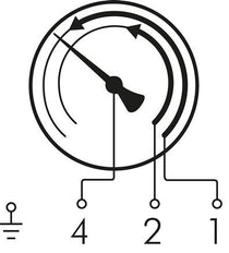 Contactmanometer Dubbel NO 0..4bar (58psi) Roestvrij Staal 100mm Klasse 1 Onder Aansluiting