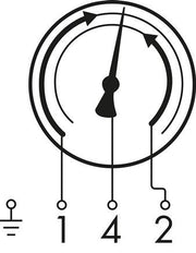 Contact Pressure Gauge 1NC/2NO 0..2.5bar (36psi) Stainless Steel 100mm Class 1 Rear Connection
