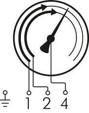 Contact Pressure Gauge Double NC 0..6bar (87psi) Stainless Steel 100mm Class 1 Below Connection