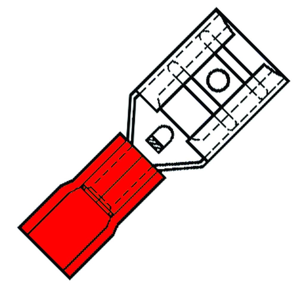 Geïsoleerde Vrouwelijke Spade Terminal 4.8mm Nylon Rood - 151030 [100 Stuks]