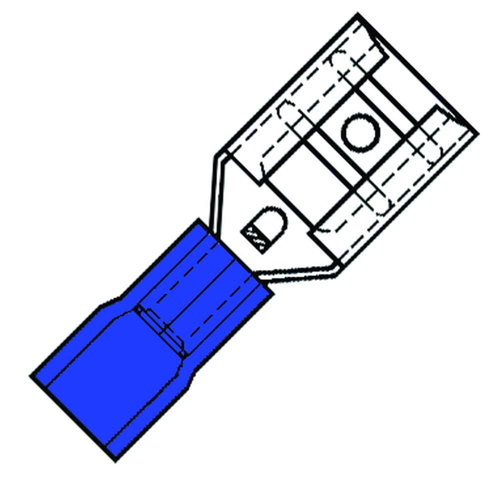 Geïsoleerde Vrouwelijke Spade Terminal 4.8x0.8mm Blauwe Nylon - 152030 [100 Stuks]