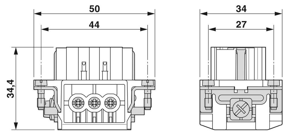 Phoenix Contact HC Contactblok voor rechthoekige Connector - 1648128
