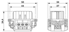 Phoenix Contact HC Contactblok voor rechthoekige Connector - 1648128