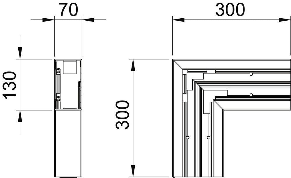 OBO GK Verticaal Hoekstuk Wandkanaal - 6274520