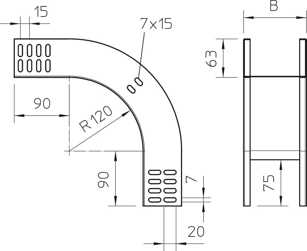 OBO RBV Bend/corner Piece Cable Tray - 7007071