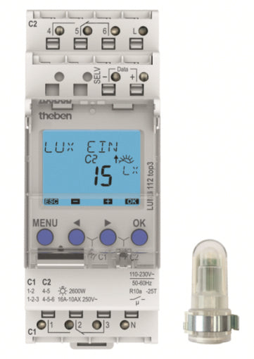 Theben Luna Schemerschakelaar voor DIN-rail - 1120130