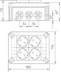 OBO T-Box Wand/Plafond Kabeldoos - 2007825