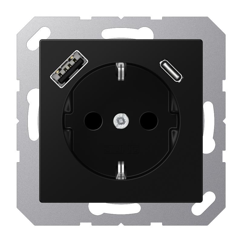 Jung A Range Wandstopcontact (WCD-schakelmateriaal) - A1520-15CASWM