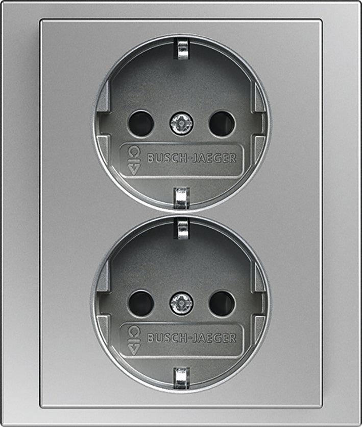 ABB Busch-Jaeger Pure Roestvrij Staal Wandstopcontact (WCD Schakelmateriaal) - 2TKA00003922