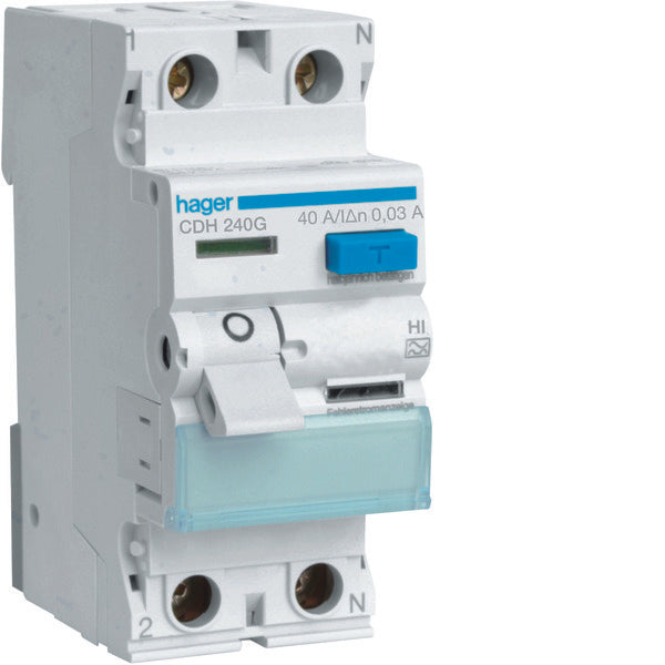 Hager High Immunity Residual Current Device - CDH240G