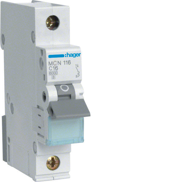 Hager MCN Circuit Breaker - MCN116E