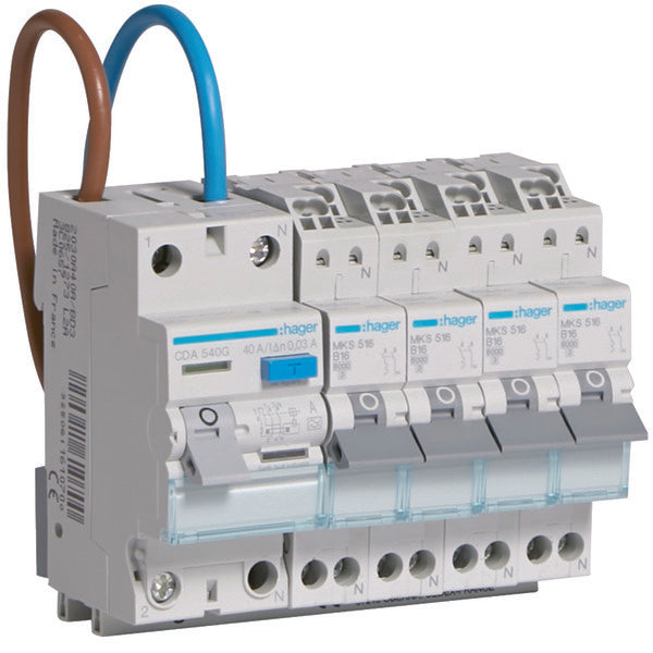 Hager VISION-inbouwunit met StroomonderbrekerS - VKS04COMBI