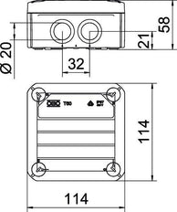 OBO T-Box Surface Mounted Box Wall/Ceiling - 2007910 [5 Pieces]