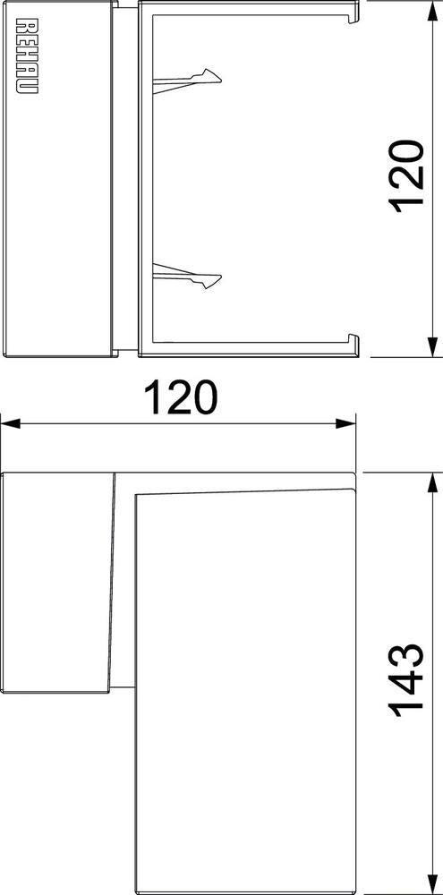 Rehau by OBO SIGNA Inner Corner Piece Wall channel - 6132750