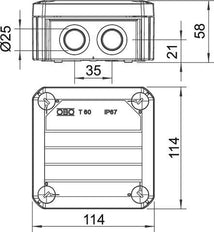 OBO T-Box Surface Mounted Box Wall/Ceiling - 2007918 [5 Pieces]