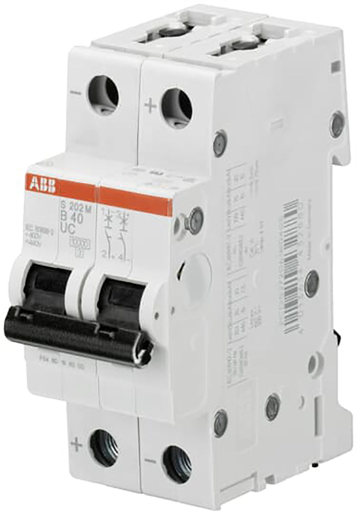 ABB S202M-B10UC 2-Pole Circuit Breaker 10A 400VAC - 2CDS272061R0105